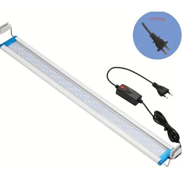 LAMPARA LUZ LED FLOTANTE PARA ACUARIO DE SOBREPONER EXTENDIBLE BLANCA 80 CM