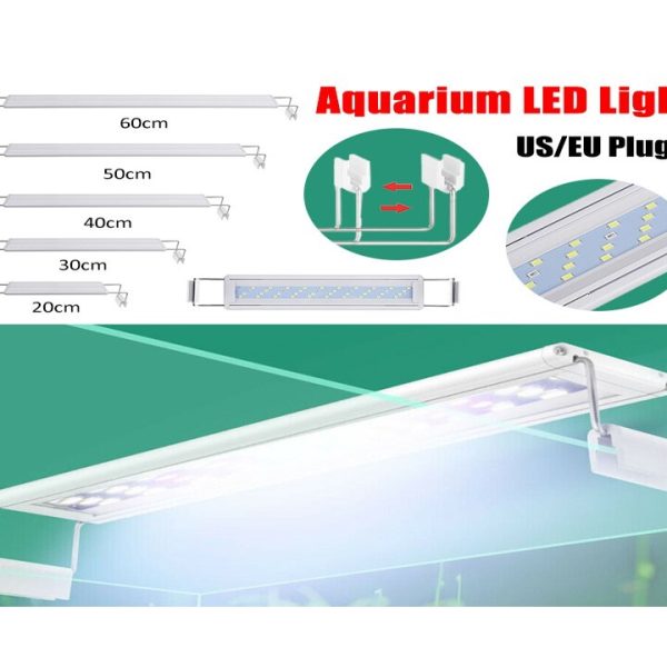 LAMPARA LUZ LED FLOTANTE PARA ACUARIO DE SOBREPONER EXTENDIBLE BLANCA 50-60 CM